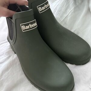 Barbour Dark Olive Green Chelsea Rubber Rain Boots